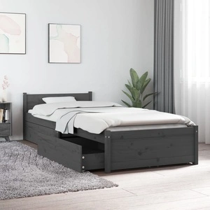 Рамка за легло с чекмеджета сиво 75x190 см Small Single