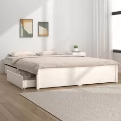 Рамка за легло с чекмеджета, бяла, 120x190 см, 4FT Small Double