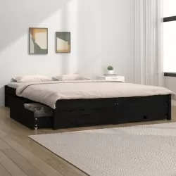 Рамка за легло с чекмеджета черна, 120x190 см, 4FT Small Double