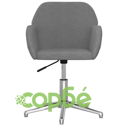 Въртящи се трапезни столове, 2 бр, светлосиви, текстил ➤ топ цена ➤ sorbe.bg