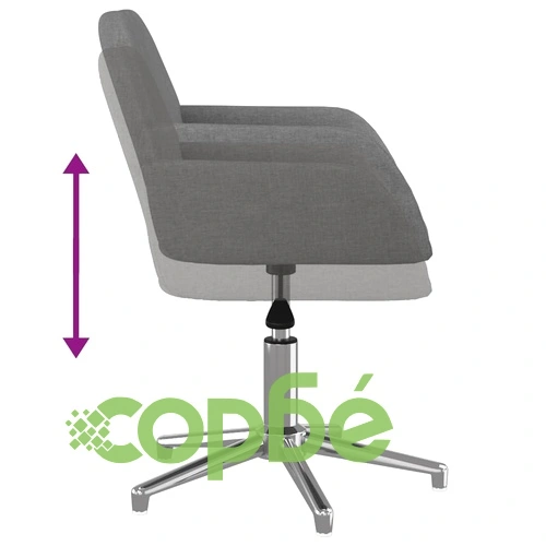 Въртящи се трапезни столове, 2 бр, светлосиви, текстил ➤ топ цена ➤ sorbe.bg