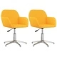Въртящи се трапезни столове, 2 бр, горчица, текстил