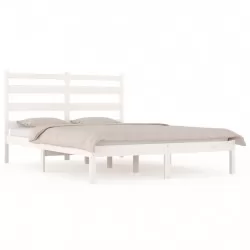 Рамка за легло, бяла, масивен бор, 180x200 см, 6FT Super King