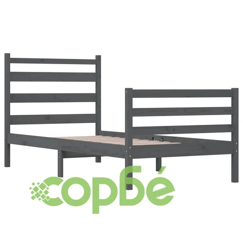 Рамка за легло, бор масив, 90х200 см, сива ➤ топ цена ➤ sorbe.bg
