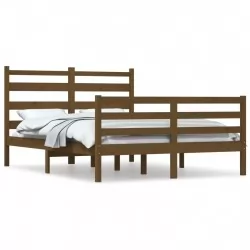 Рамка за легло, бор масив, 140x200 см, меденокафява