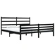 Рамка за легло, черна, бор масив, 180x200 cм, Super King
