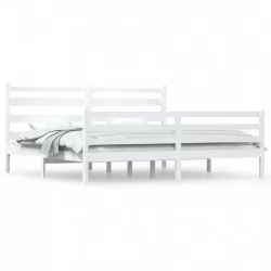 Рамка за легло, бор масив, 200x200 см, бяла