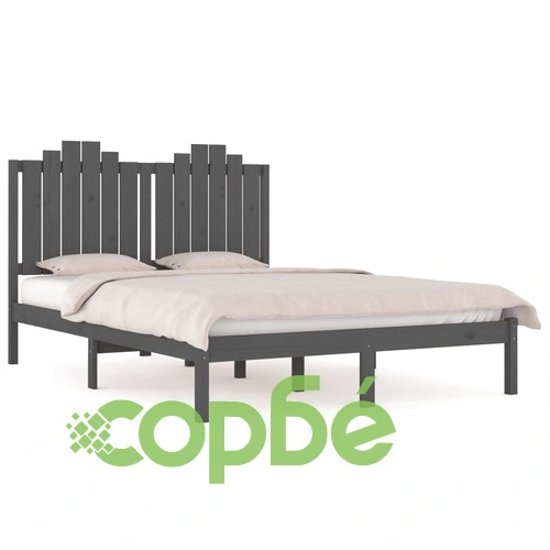 Рамка за легло, сива, бор масив, 120х200 см ➤ топ цена ➤ sorbe.bg