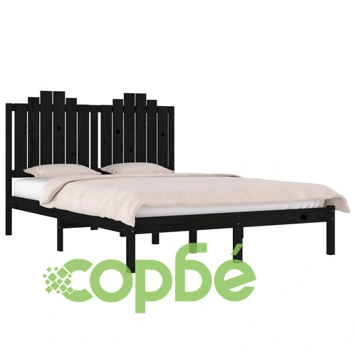 Рамка за легло, черна, бор масив, 120х200 см ➤ топ цена ➤ sorbe.bg