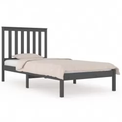 Рамка за легло, сива, бор масив, 75x190 см, 2FT6 Small Single