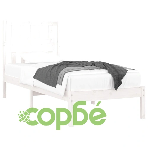 Рамка за легло, бяла, бор масив, 90x190 см, Single ➤ топ цена ➤ sorbe.bg