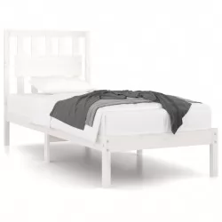 Рамка за легло, бяла, бор масив, 90х200 см
