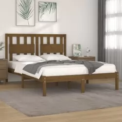 Рамка за легло, меденокафява, бор масив, 200x200 см