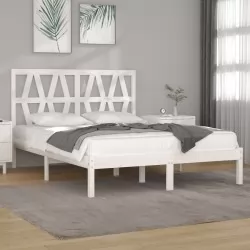 Рамка за легло, бяла, масивен бор, 135x190 см, 4FT6 Double