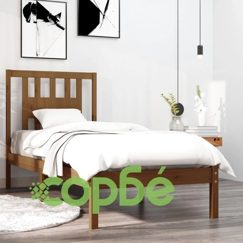 Рамка за легло меденокафява дърво 75x190 см Small Single ➤ топ цена ➤ sorbe.bg