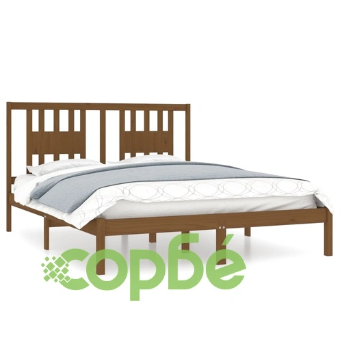Рамка за легло, меденокафява, дърво, 150x200 cм, King Size ➤ топ цена ➤ sorbe.bg