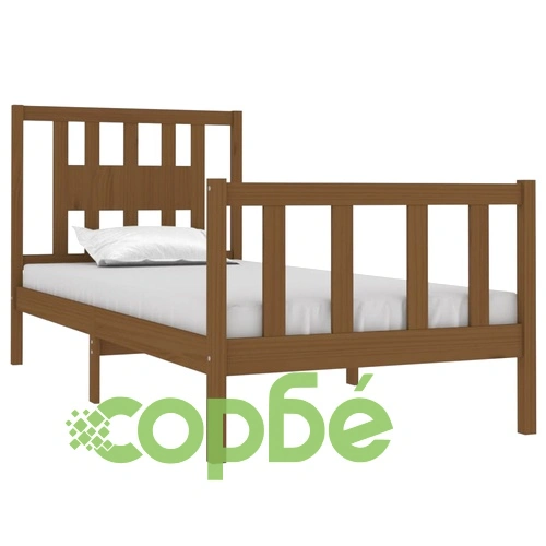 Рамка за легло меденокафява дърво 75x190 см Small Single ➤ топ цена ➤ sorbe.bg