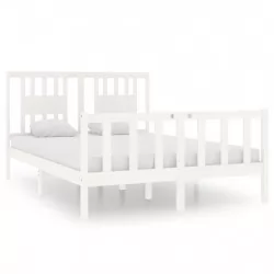 Рамка за легло, бяла, масивно дърво, 135x190 см, 4FT6 Double