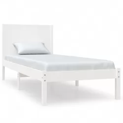 Рамка за легло, бяла, дърво масив, 75x190 см, 2FT6 Small Single