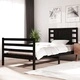 Рамка за легло, черна, бор масив, 75x190 см, Small Single