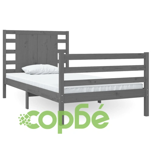 Рамка за легло, сива, бор масив, 90х200 см ➤ топ цена ➤ sorbe.bg