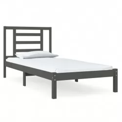 Рамка за легло, сива, бор масив, 100х200 см
