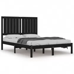 Рамка за легло, черна, бор масив, 120х200 см