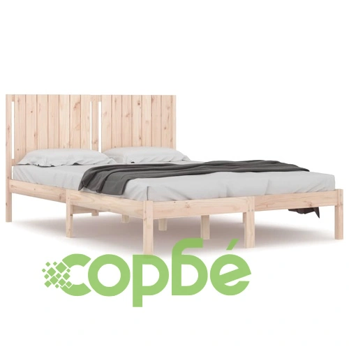 Рамка за легло без матрак, 160x200 см, масивна чамова дървесина ➤ топ цена ➤ sorbe.bg