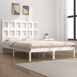 Рамка за легло, бяла, бор масив, 120x190 см, 4FT Small Double