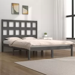 Рамка за легло, сива, бор масив, 140x190 см