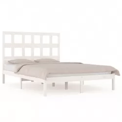 Рамка за легло, бяла, бор масив, 120x200 см