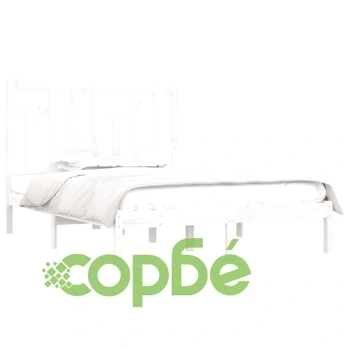 Рамка за легло без матрак, бял, 140x190 см, бор масив ➤ топ цена ➤ sorbe.bg