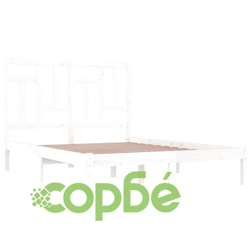 Рамка за легло без матрак, бял, 140x190 см, бор масив ➤ топ цена ➤ sorbe.bg