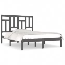 Рамка за легло, сива, бор масив, 120х200 см