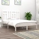 Рамка за легло без матрак, бял, 200x200 см, бор масив