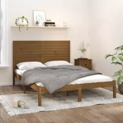 Рамка за легло, меденокафява, дърво масив, 120x200 см