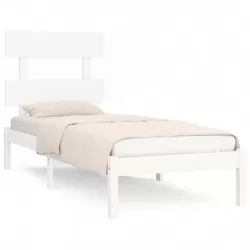 Рамка за легло бяла дърво масив 90x190 см 3FT6 Single