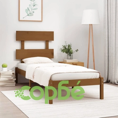 Рамка за легло, меденокафява, дърво масив, 100x200 см ➤ топ цена ➤ sorbe.bg