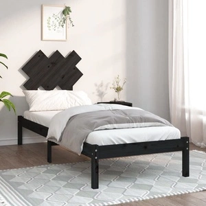 рамка за легло черна 75x190 см Small Single дърво масив