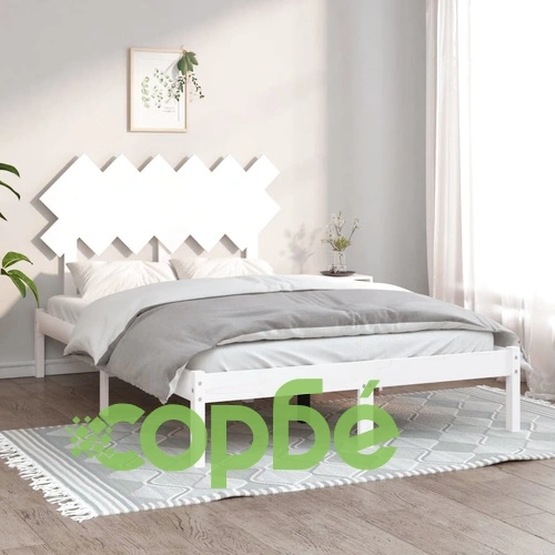 Рамка за легло бяла 120x200 см масивно дърво ➤ топ цена ➤ sorbe.bg