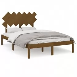 Рамка за легло, меденокафява, 120x200 см, дърво масив