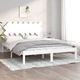 рамка за легло бяло 150x200 см King Size масивно дърво