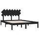 рамка за легло черно 150x200 см King Size масивно дърво