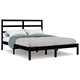 Рамка за легло, черна, бор масив, 120х200 см