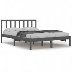 Рамка за легло, сива, бор масив, 160х200 см