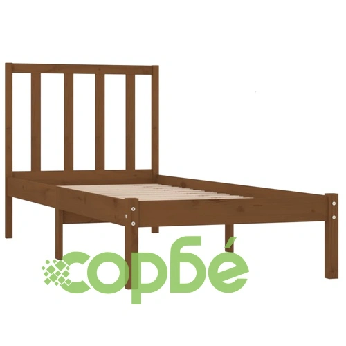 Рамка за легло, меденокафява, бор, 75x190 см, Small Single ➤ топ цена ➤ sorbe.bg
