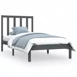 Рамка за легло, сива, бор масив, 90х200 см
