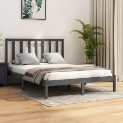 Рамка за легло, сива, масивен бор, 150x200 см, 5FT King Size