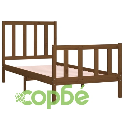 Рамка за легло меденокафява дърво масив 90x190 см Single ➤ топ цена ➤ sorbe.bg
