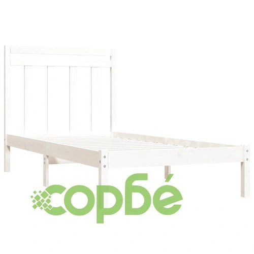 Рамка за легло, бяла, дърво масив, 90х200 см ➤ топ цена ➤ sorbe.bg